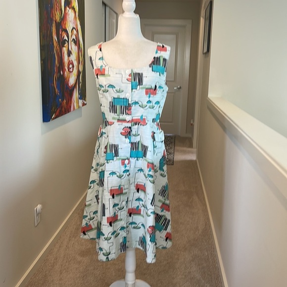 Raymond Chapman contemporary couture flared dress Palm Springs style - Picture 3 of 15